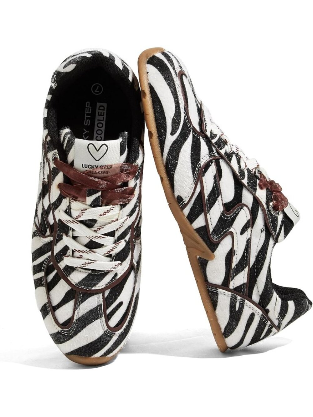 Women's Zebra Print Retro Fashion Workout Classic Thin Sole Casual Sneaker Shoes